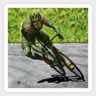 Orc Cyclist Bike Racing Fantasy Illustration Sticker